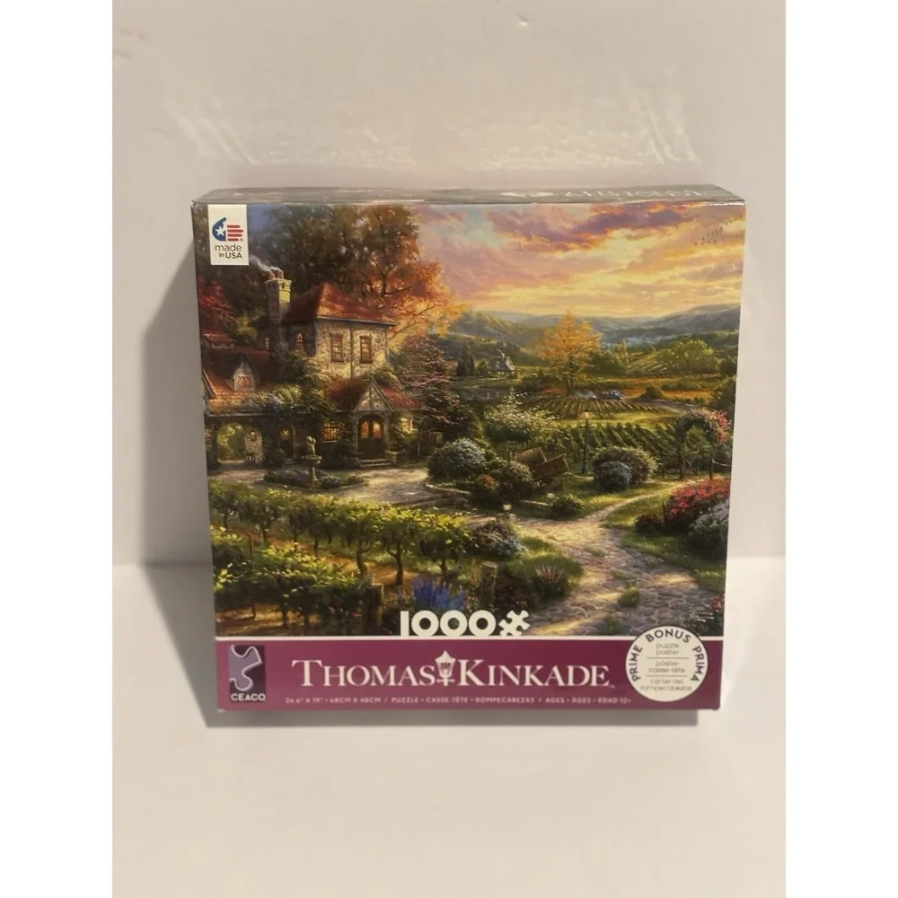 Thomas‎ Kinkade Puzzle Wine Country Living Silver 1000 Pieces Game Board